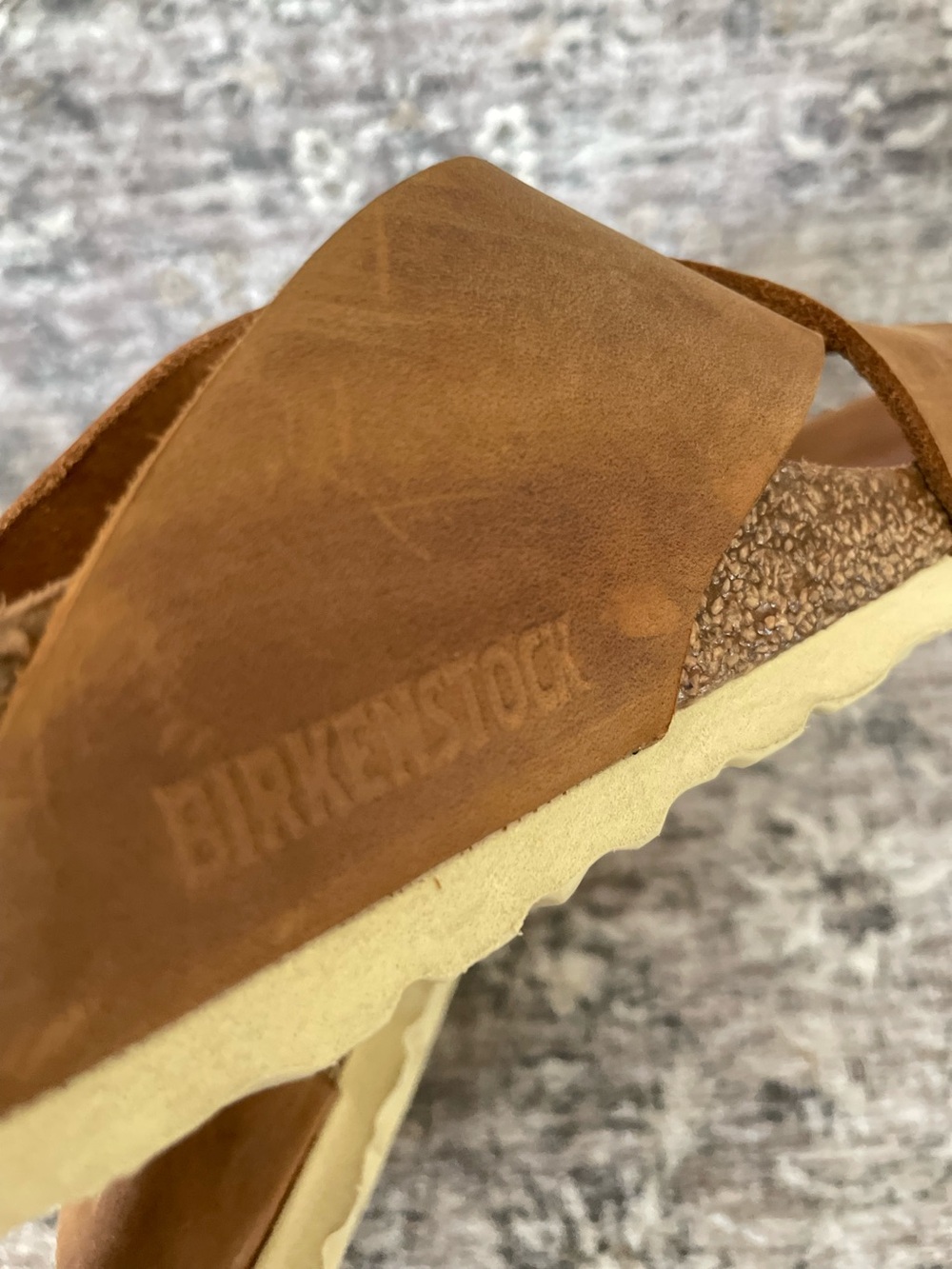 Birkenstock Big Buckle Sienna Cognac Brown Leather Gold Size 39 - Picture 8 of 9